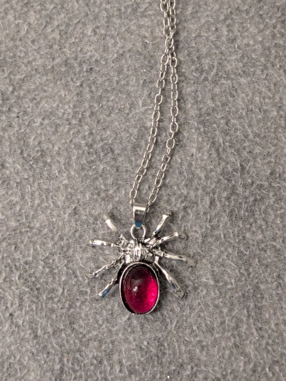New! Red Stone Spider Pendant Necklace
